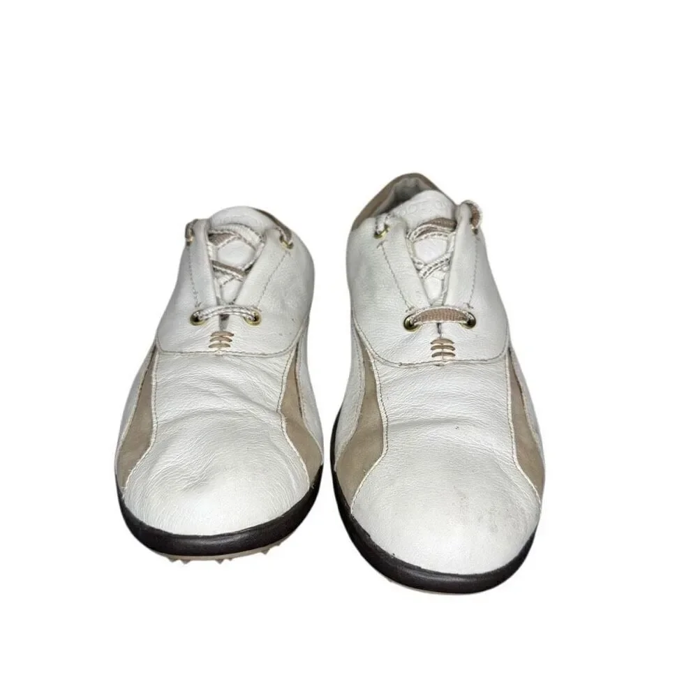 Footjoy LoPro Shoes Womens 7 N Golf Sneakers White Leather Lace Up 97131